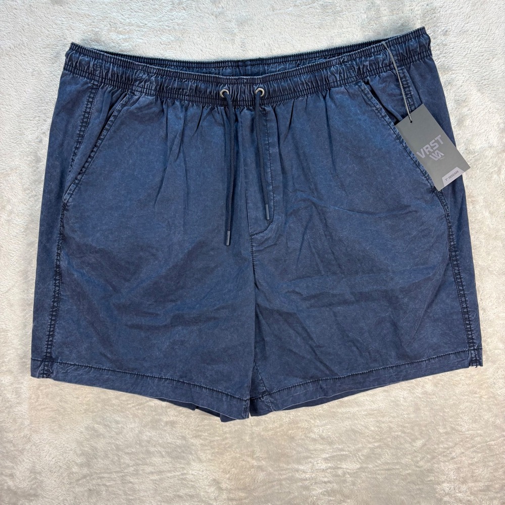 VRST Men's Athletic Shorts Blue Drawstring Casual‎ Gym Training Tencel Blend XL